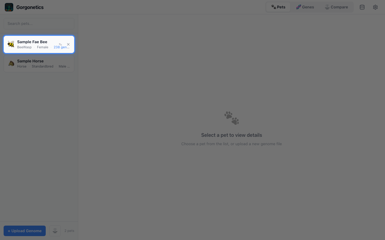 Pet card with edit and delete buttons visible on hover